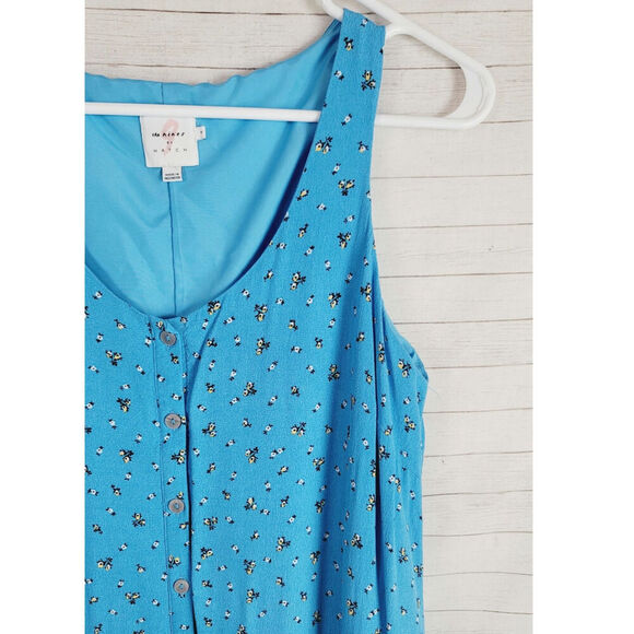 The Nines by Hatch Sleeveless Crepe Maternity Dress Blue Floral Print, sz Small - Picture 3 of 14